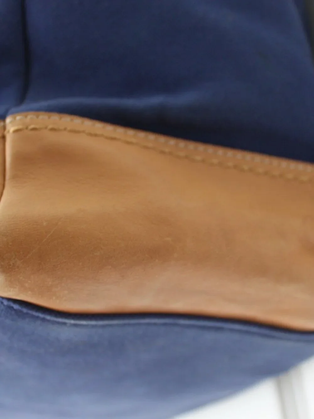 Coach Navy Blue Canvas Diaper Bag - Tan Leather Trim - Changing Pad Included 🍼⚓